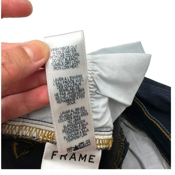 Frame Denim Revolve Le High Raw Edge Hem Ankle Slit Rivet Skinny Jeans Fonda - Picture 15 of 16